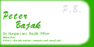 peter bajak business card
